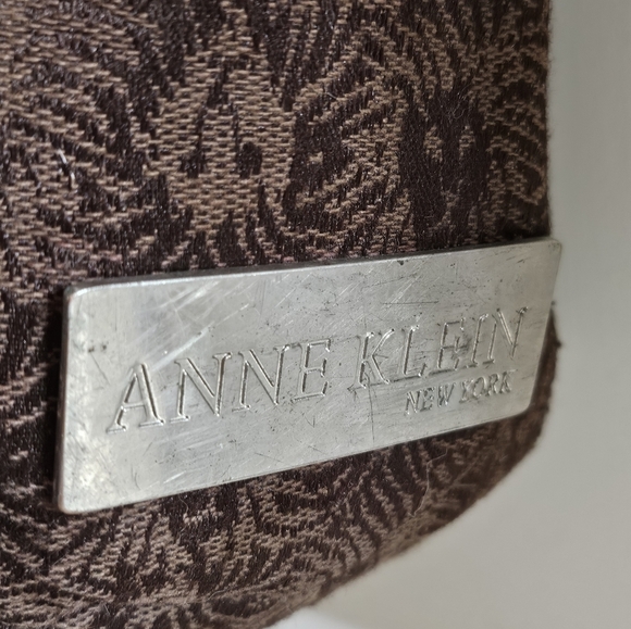 Anne Klein Brown and Cream Tote with Structured Design - Picture 15 of 15